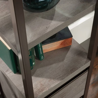 72.047" Manhattan Gate Narrow 2 Shelf Storage Tower Bookcase Mystic Oak - Sauder - Image 2