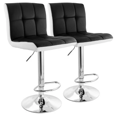 Elama 2 Piece Faux Leather Tufted Bar Stool Set - Image 11