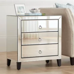 Studio 55D Bentley Beveled Mirrored 3-Drawer Chest