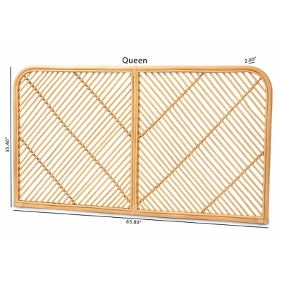 Queen Sakina Rattan Wall Mount Headboard Natural/Brown - Bali & Pari - Image 6