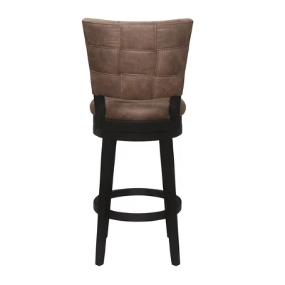 30" Kaede Wood And Upholstered Swivel Barstool Black/Chestnut - Hillsdale Furniture - Image 5