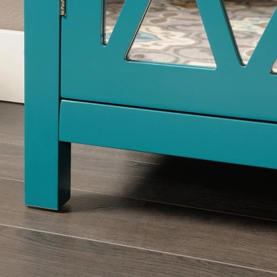 Harbor View 2 Door Geometric Accent Storage Cabinet - Caribbean Blue - Sauder - Image 8