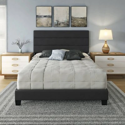 Luxembourg Faux Leather Channel Upholstered Platform Bed - Eco Dream - Image 4