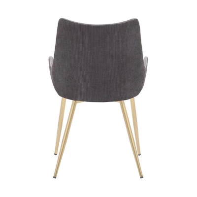 Avery Fabric/Metal Dining Room Chair Gray - Armen Living - Image 4