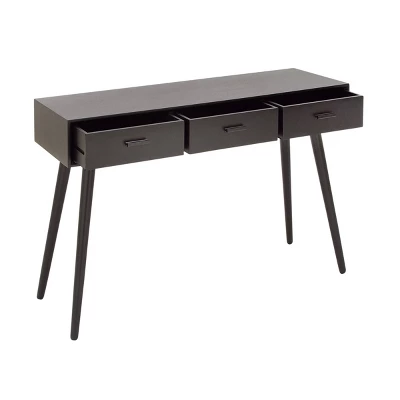 Modern 3 Drawer Wood Console Table Black - Olivia & May - Image 3