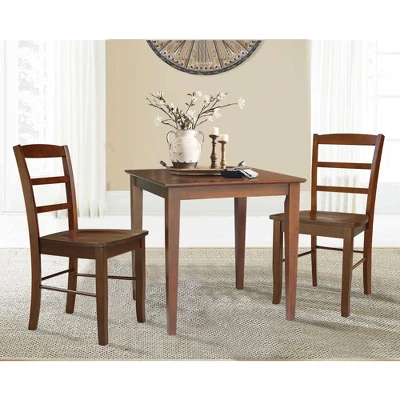 Set Of 3 30" X 30" Dining Table With 2 Madrid Chairs Brown - International Concepts - Image 8