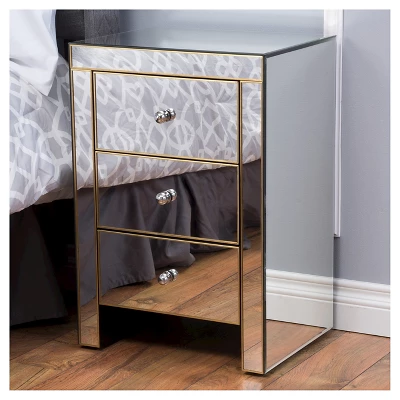 Lenorr Mirrored End Table - Gold - Christopher Knight Home - Image 2