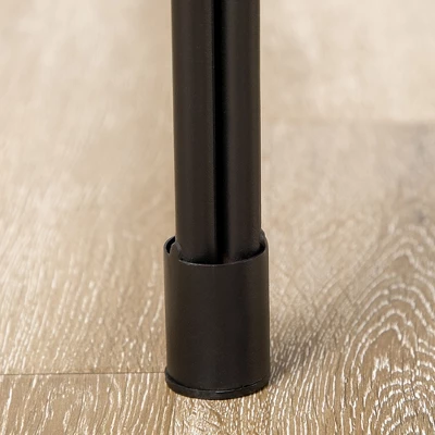 HOMCOM Industrial Dining Table Set For 6 People, 6 Piece Kitchen Table And Chairs Set, Dinner Table With Bench, Steel Frame And Storage Shelf - Image 5