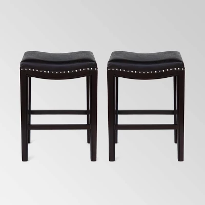 Set Of 2 Tiffin Contemporary Studded Counter Height Barstools - Christopher Knight Home - Image 3