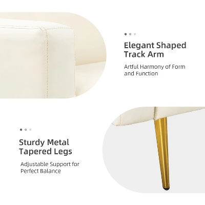 Lanna 76"Wide Vegan Leather Modern Style Convertible Futon Sofa Bed For Living Room Guest Bedroom | ARTFUL LIVING DESIGN - Image 4