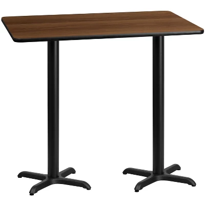 Emma And Oliver 30"x60" Rectangular Laminate Bar Table With 22"x22" Bases - Image 3