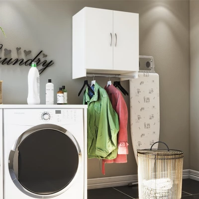 RealRooms Basin Wall Storage Cabinet With Hanging Rod - Image 2