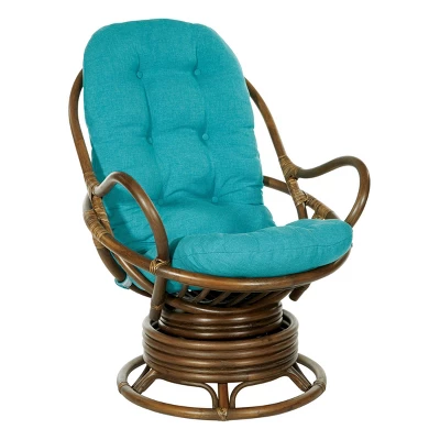 Kauai Rattan Swivel Rocker Chair - OSP Home Furnishings - Image 8
