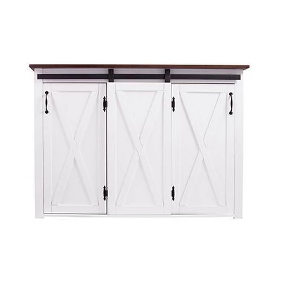 Lashire Barn Door Kitchen Island White - Aiden Lane