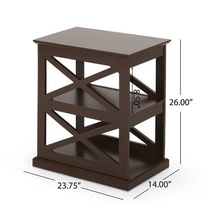 Vernon Contemporary 2 Shelf Side Table Dark Walnut - Christopher Knight Home - Image 9