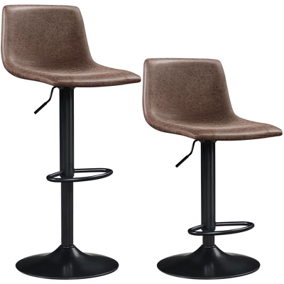 Yaheetech 2pcs Vintage Adjustable Swivel Counter Height Bar Stools With Backrest And Footrest - Image 7