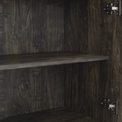 3pc Jacobsen Entertainment Set With Large Etageres Brown Ash - Crosley - Image 13