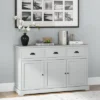 Costway 3 Drawers Sideboard Buffet Cabinet Console Table Kitchen Storage Cupboard Gray