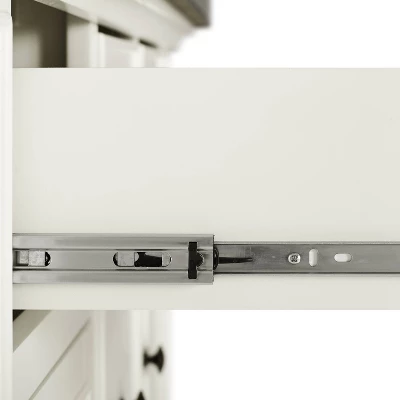 Julia Stainless Steel Top Island With Upholstered Square Stools White/Black - Crosley - Image 7