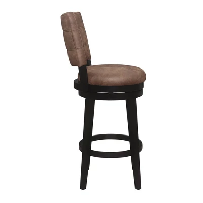 30" Kaede Wood And Upholstered Swivel Barstool Black/Chestnut - Hillsdale Furniture - Image 4