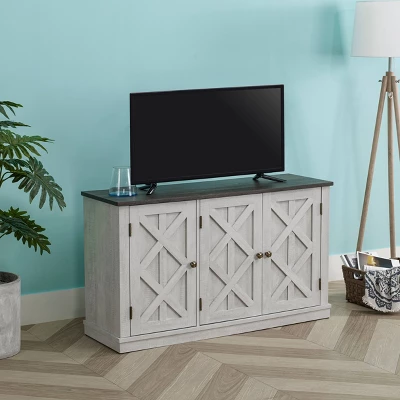 Saw Cut TV Stand For TVs Up To 55" Off White - Home Essentials - Image 2