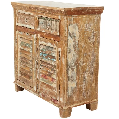 Rustic Wood Cabinet Walnut Brown - Olivia & May - Image 6