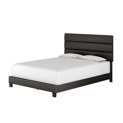 Luxembourg Faux Leather Channel Upholstered Platform Bed - Eco Dream - Image 2