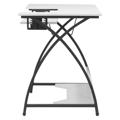 Comet Plus Sewing/Office Table With Fold Down Top, Height Adjustable Platform And Bottom Storage Shelf Black/White - Sew Ready - Image 5
