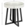 Kate And Laurel Avery Round Wood Side Table, 20x20x20, Black And White