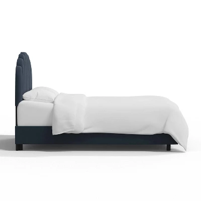 Queen Emma Shell Upholstered Bed Navy Blue - Skyline Furniture - Image 2