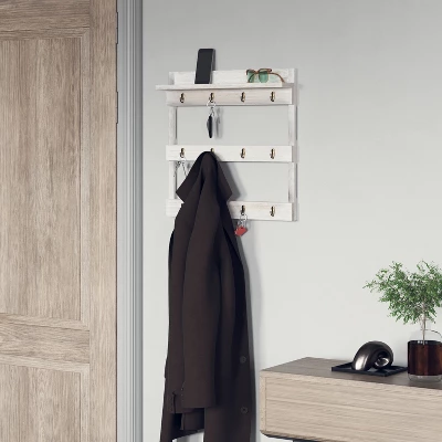 Emma And Oliver Wall Mounted Mug Rack With 12 Coffee Cup Hangers And Built-In Shelf For Coffee, Sugar & More - Image 4