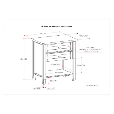 24" Norfolk Solid Wood Nightstand - WyndenHall - Image 8