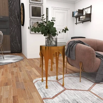 Contemporary Aluminum Melting Accent Table - Olivia & May - Image 8