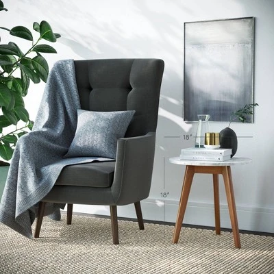 Solid Wood And Faux Marble Round Side Table - Nathan James - Image 6