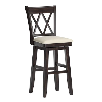 29" South Hill Double X Back Wood Swivel Height Barstool - Inspire Q - Image 6