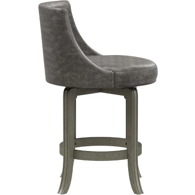 Napa Valley Wood Swivel Counter Height Barstool Aged Gray/Charcoal - Hillsdale Furniture - Image 3