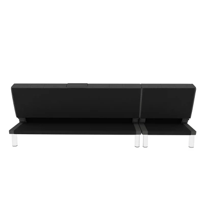 Miley Convertible Futon Sofa Bed With Chaise - Serta - Image 10