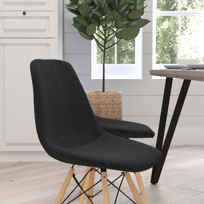 Merrick Lane Fabric Accent Chair With Metal Braced Wooden Legs For Living Room, Bedroom And Home - Image 2