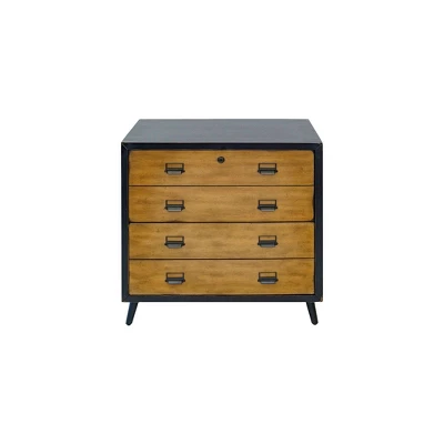 Payton Mid-Century Wood Lateral File Storage File Drawer Black - Martin Furniture