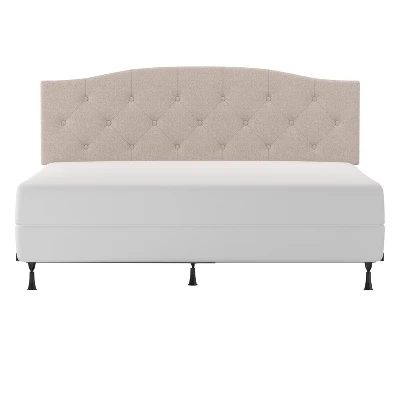 King/California King Provence Upholstered Arch Adjustable Tufted Headboard With Frame Linen Fabric - Hillsdale Furniture - Image 3