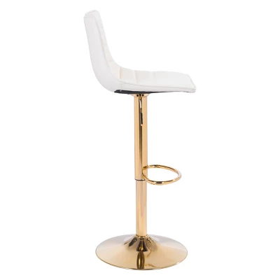 Pierce Barstool White/Gold - ZM Home