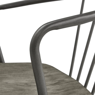 Set Of 2 24" Nowell Iron Finish Counter Height Barstools Gray - Inspire Q - Image 7