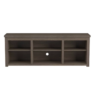 6 Cubby TV Stand For TVs Up To 80" Espresso - Merrick Lane - Image 7