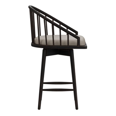 Braddock Spindle Back Memory Return Swivel Counter Height Barstool Rubbed Black - Hillsdale Furniture - Image 3