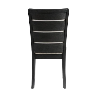 2pc Jasper Dining Slat Back Side Chair Set Black - Picket House Furnishings - Image 3
