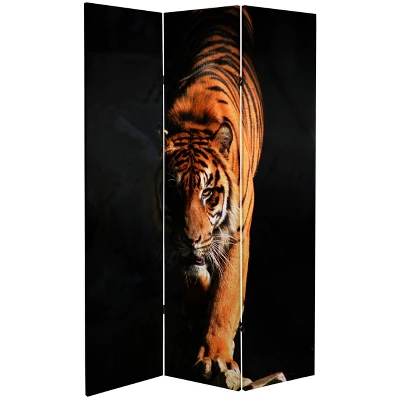 6" Double Sided Tiger Room Divider Orange - Oriental Furniture - Image 2