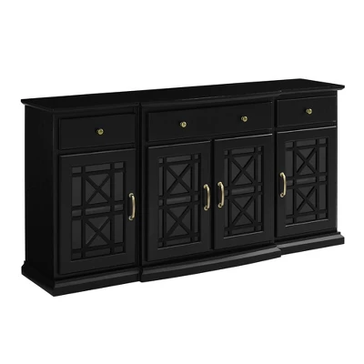 Selma Transitional 3 Tiered Ornate Fretwork Door Sideboard - Saracina Home - Image 5