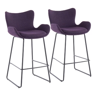 Set Of 2 Tara Contemporary Counter Height Barstools - LumiSource - Image 9
