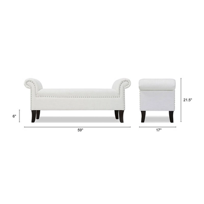 Jennifer Taylor Home Kathy Roll Arm Entryway Accent Bench