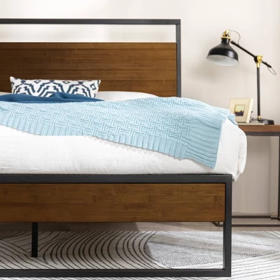 Suzanne Bamboo And Metal Platform Bed Frame With Headboard - Zinus - Image 3